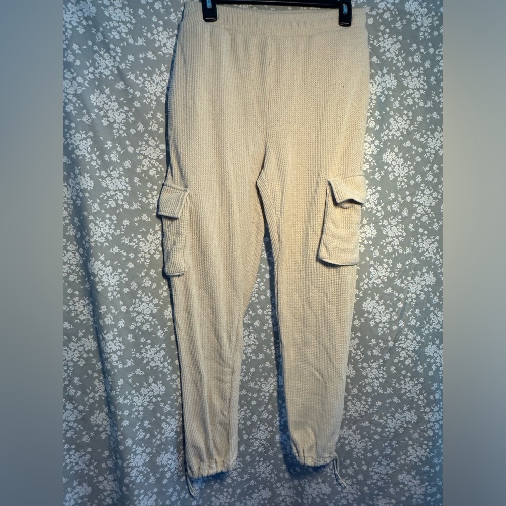 Cream color chunky wool lounge pants